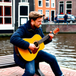 Street Musician and Permits**

"A street musician in Amsterdam, fully clothed in appropriate attire for busking, playing an acoustic guitar near a canal. In the background, a blurred view of people walking by and traditional Dutch houses. A visible sign with local regulations regarding street performances and permits. Safe for work, appropriate content, professional photography, perfect anatomy, natural proportions, family-friendly."

**